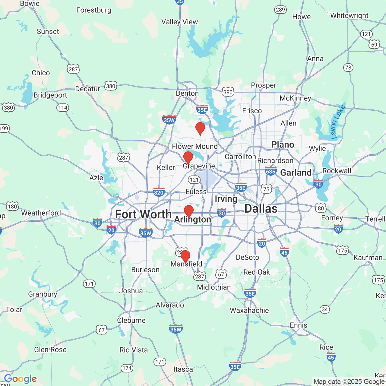 Google map image of our locations