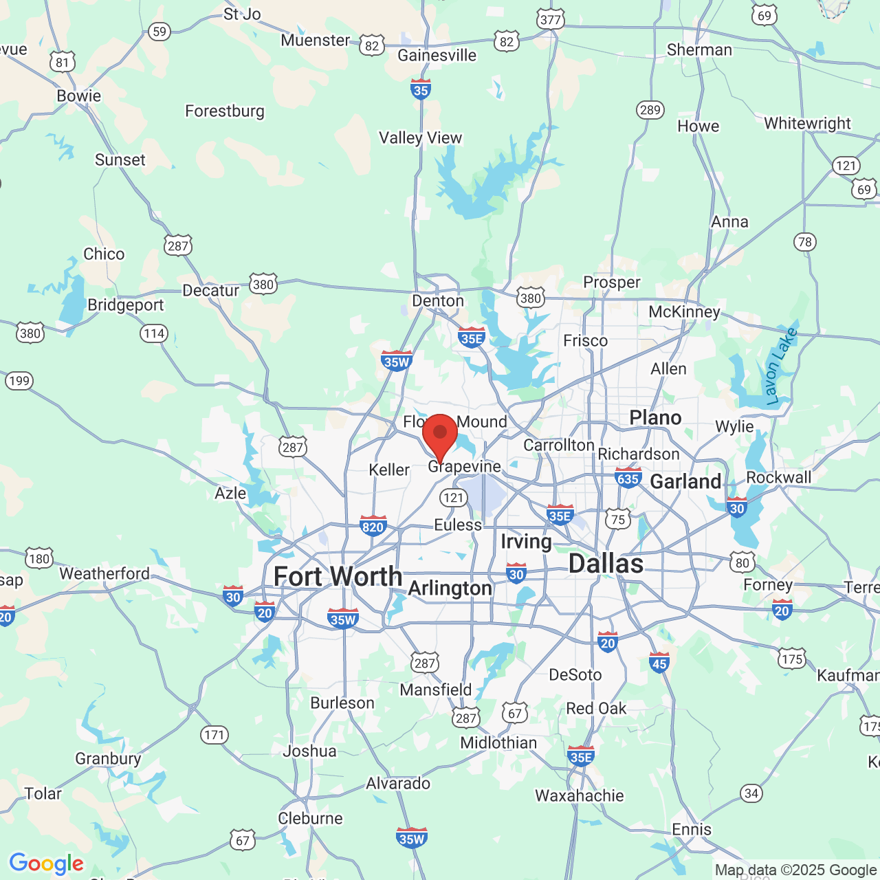 Google map image of our location in 1560 E. Southlake Blvd. Southlake, TX