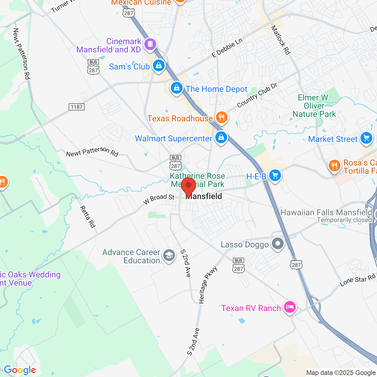 Google map image of our location in 309 E Broad Street Mansfield, TX